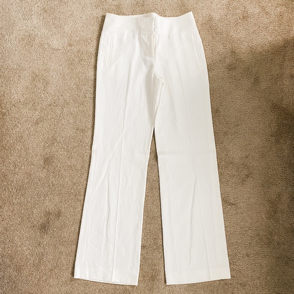 NEW J. Crew Favorite Fit Ivory Dress Pants Size 8 Tall Cotton/Linen Blend - Picture 1 of 3